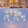 Reindeer Outdoor Decorations Festive Weatherproof Lighted Deer White Standing Deer Lights with Batteries Festival Lawn Lights