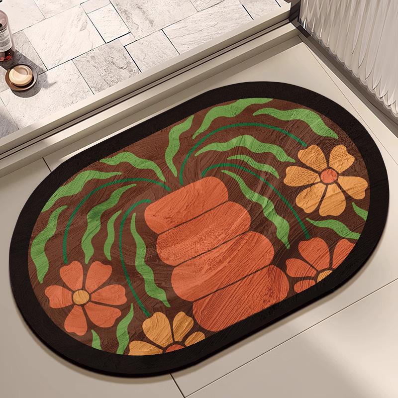 Bathroom Toilet Absorbent Floor Mat Bathroom Door Dirt Resistant Quick Drying Anti Slip Mat