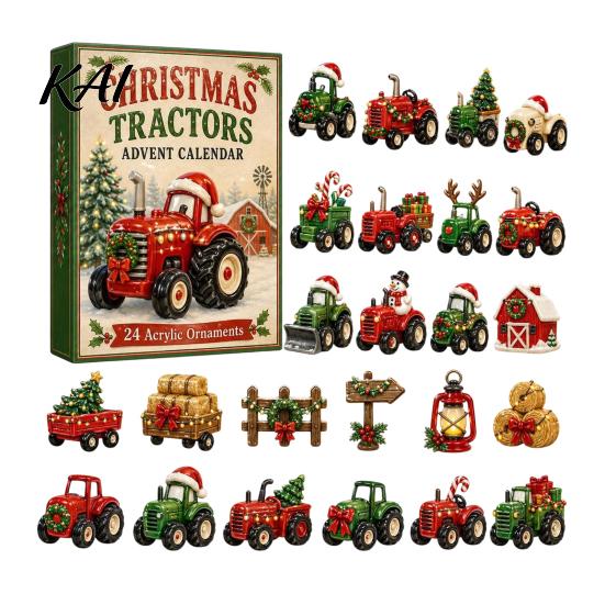 Christmas Advent Calendar Transportation Vehicles 2026 for Kids, 24 Day Countdown Set Home Decor with Collectible Acrylic Mini Vehicle Figures