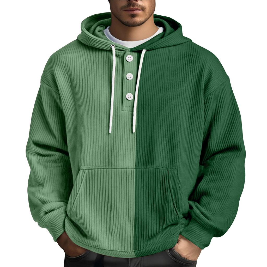 Men's Leisure Loose Three Clicks Color Clashing Hooded Hood Hoodie