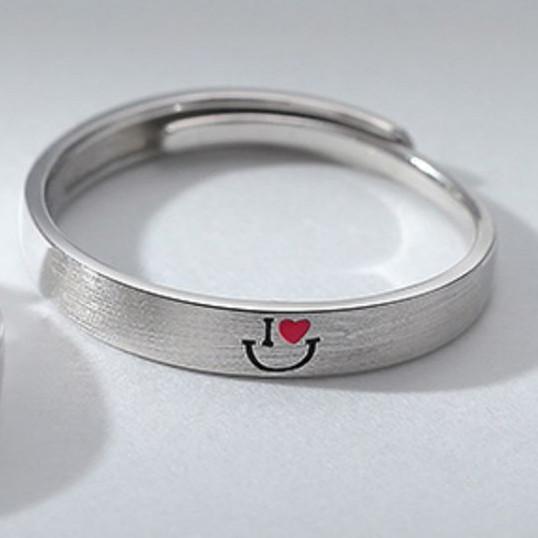 

Новое поступление, кольцо из стерлингового серебра 925 пробы для влюбленных, свадебные аксессуары, модное кольцо с сердечком и буквой для мужчин и женщин, регулируемое на палец чёрный