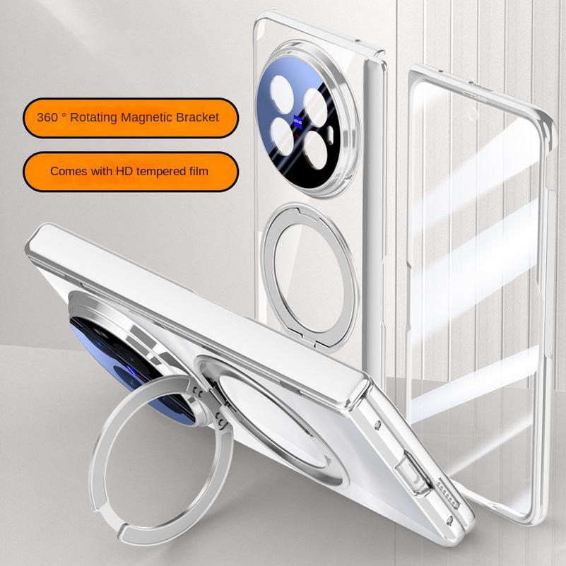 Transparent Metal Magnetic Ring Holder Hinge Protect Case for VIVO X Fold 6 5 Glass Screen Protector Film Full Protection Cover VIVO X Fold6