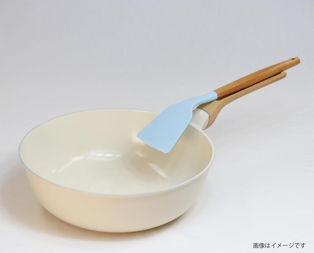 Nansen Japan Super Tiefbraten Leicht und Einfach zu Keramik-Bratpfanne mit Holzgriff und Weißer Oberfläche Pfanne, 28cm, Weiß, Verwendung, Druckguss