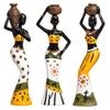 Wunderschönes Finish, einzigartig handgefertigtes Heimdekor, afrikanisches Stammesfrauen-Kunstwerk - (3er-Set, Mehrfarbig), Harz