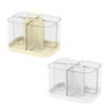 Desk Pen Organiser with 4 Segments Pencil Cup Art Supply Organiser Makeup Brush Storage Box For School Office Supplies