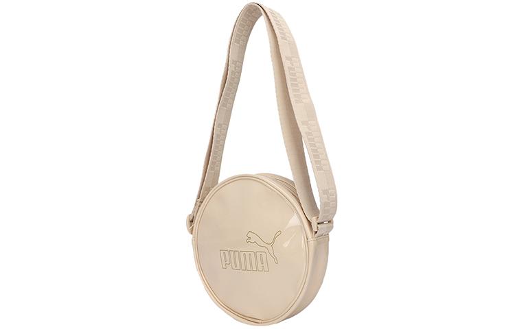 PUMA Patent Leather Round Bag, Shoulder Bag, Crossbody Bag Regular Women s Cream 078115-02