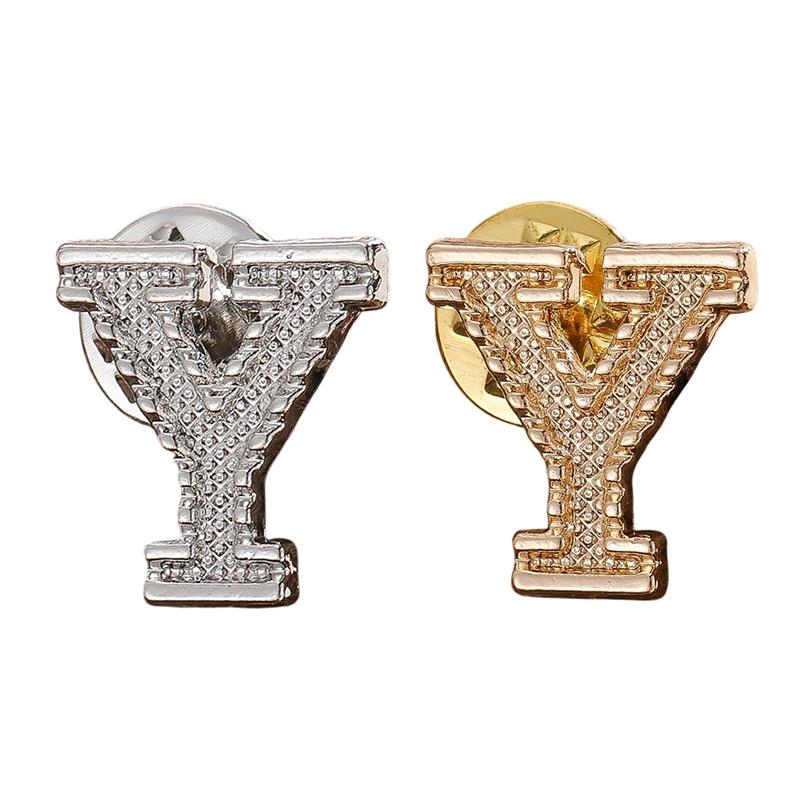 2Pcs New Metal Initial A To Z Pin 26 English Letter Pins Brooches Suit Shirt Badge Lapel Pin Fashion Jewelry For Men Women