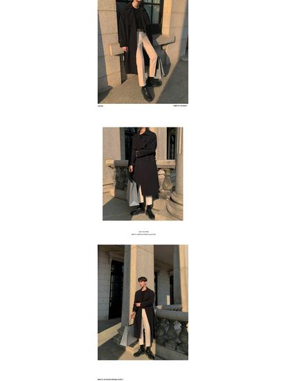 Men's Korean Style Double-Breasted Mid-Length Trench Coat - Trendy, Loose, Over-the-Knee, Versatile Casual Jacket for Spring and Autumn