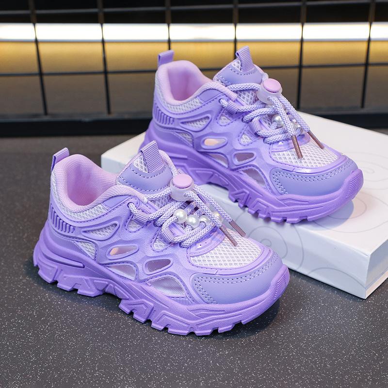 

Girls hollow sports shoes Korean version of summer new non-slip soft sole comfortable casual breathable dad shoes girls shoes 26