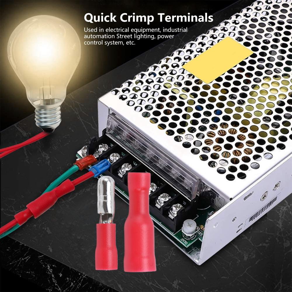 50 Pairs Durable Red Insulated Wire Terminals 22-16 AWG Quick Crimp Male Female Connectors Crimp Connectors Wire Joint