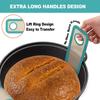 Silicone Bread Sling Dutch Oven - Best Japan Silicone Non-Stick & Easy Clean Reble Baking Mat With Extra Long Handles, Baking Sheet Liner 2 Pcs (Aqua