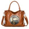 Vintage Chinese Style Elegant Shoulder Bag Women Fashion Euro-American Tote Bag Premium Soft Dough Bag Women