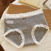 Ladies Spring and Autumn New Lace Color Matching Pure Cotton 10A Antibacterial Extended Crotch Triangle Briefs