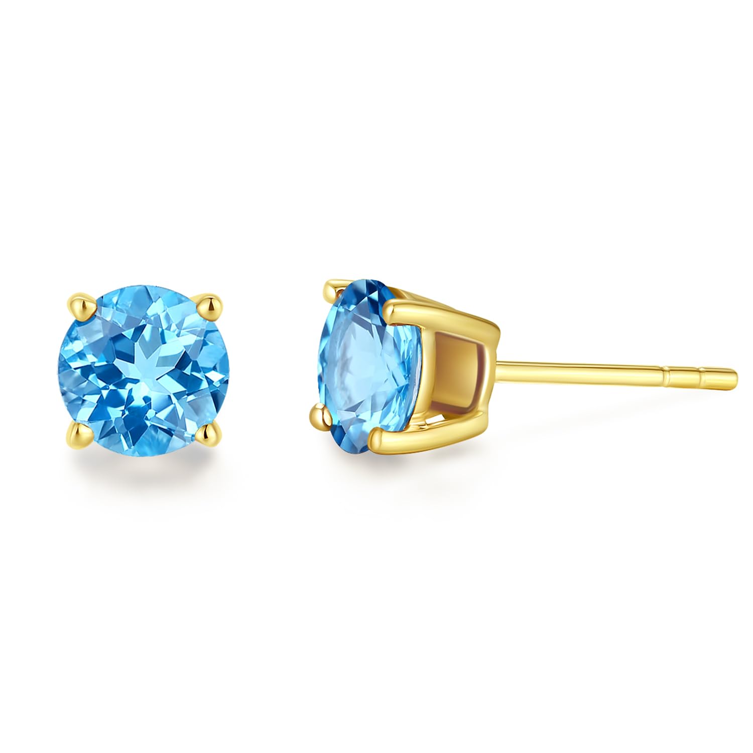 

FANCIME Natural Topaz Earrings for 14K Natural Gift Wrapping Included Women, Gold, 6mm, 1.47ct Stone, Binaural, Amulet, Mother s Day, Christmas,