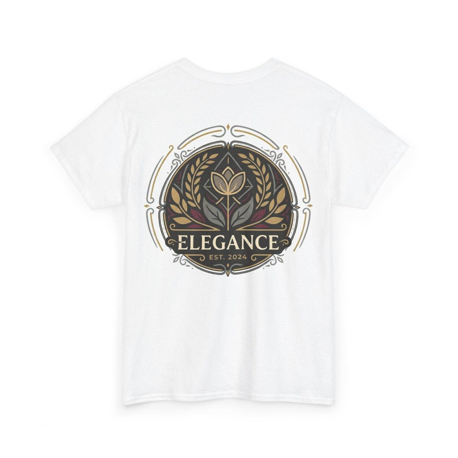 Elegance Laurel Emblem Tee | Floral Crest, Vintage Badge XL