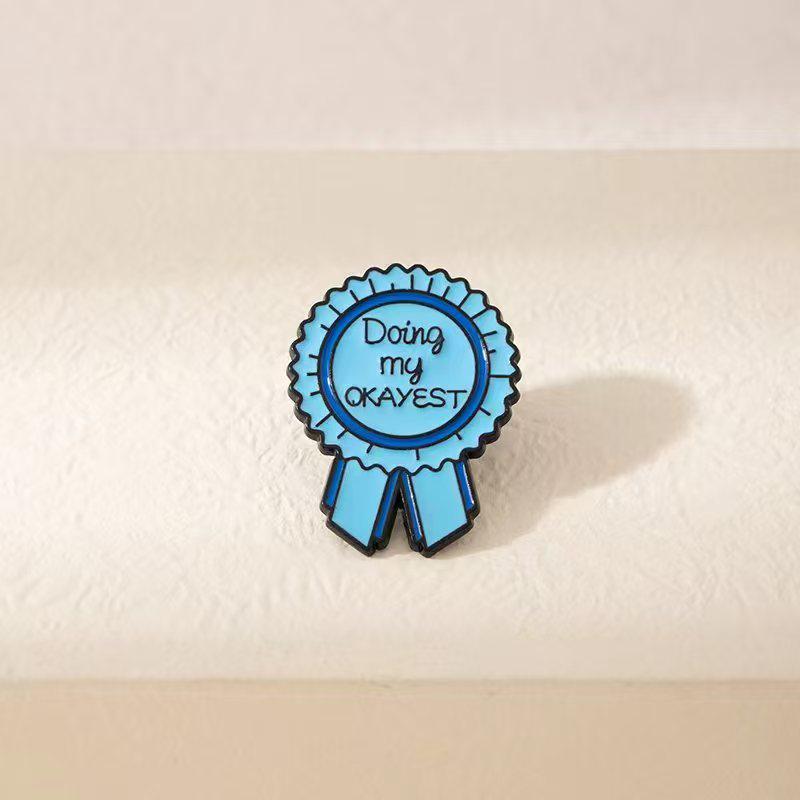 Zinc Alloy English Letter Brooch: Colorful, Personalized Badge Ornament