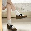 One Pedal New Inner Height Increase Versatile French Retro Single Shoes Annual Mary Jane Shoes Women'S Shoes Summer Temperament