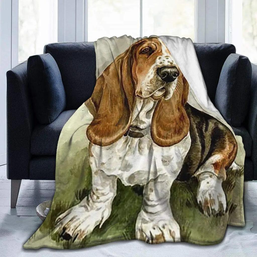 Coperta Cane Basset Hound Coperta Plaid in Flanella per Divano Letto Coperta Morbida Leggera da Ginocchio, Migliori Regali per Amanti degli Animali