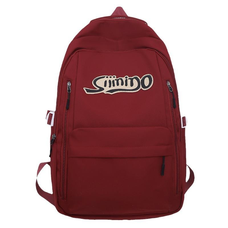 Primary School Students  Junior High School Students  High School Students  College Students  Female Large Capacity Burgundy Men's Backpack