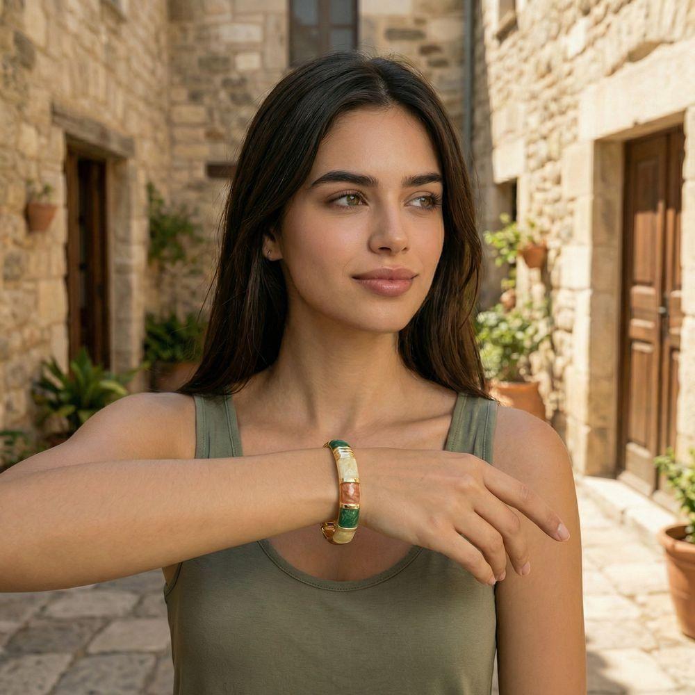 Elegant Enamel Cuff Bangles Vintage Geometric Bracelet Fashion Bohemian Drip Oil Bracelet  Beach