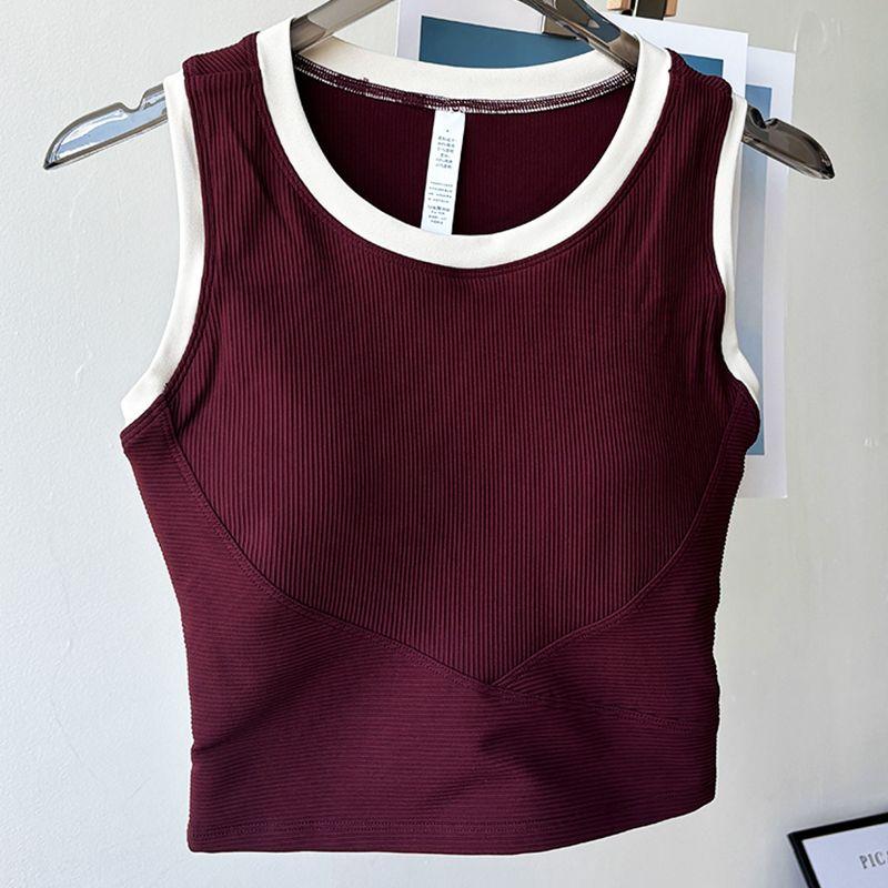 Lu Same Yoga Vest for Women Summer New with Chest Pad Fixed One-Piece Cup Pilates Training Fitness Yoga Wear