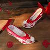 Embroidered Shoes Fringed Hanfu Shoes Antique Xiuhe Shoes Chinese Inner Heightening Cloth Shoes
