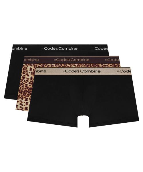 

[Codes Combine Innerwear] Leopard in Black Trunks 3-Pack [Shipped from Korea] 100% Authentic 95