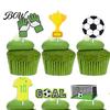 Soccer Cupcake Picks 8 Pcs Cake Topper Decoration, Ball Goal Football Decorations Shoe for Sport Theme Birthday Party Supplies Fan Dessert
