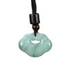 Tianshan Jade Cloud Lock Pendant: Xinjiang Golden Silk & White Jade Ruyi Amulet for Men and Women