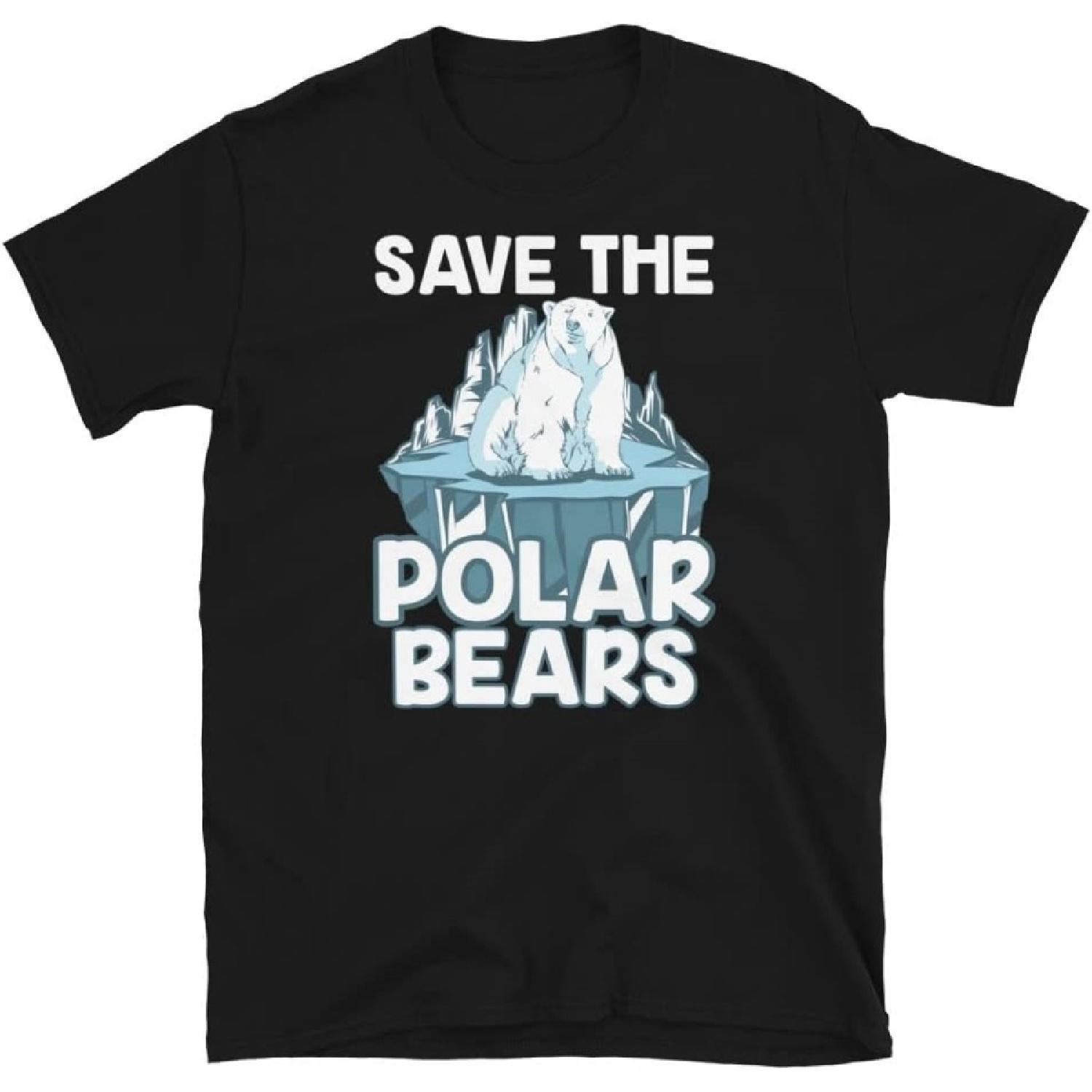 Miss Saliha Save The Polar Bears Polar Bear Awareness T-Shirt 3XL, Black S