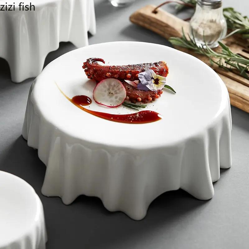 Restaurant Creative Irregular Heat Preservation Plate French Molecular Cooking Plate Dessert Dish Western Restaurant Butter Dish
