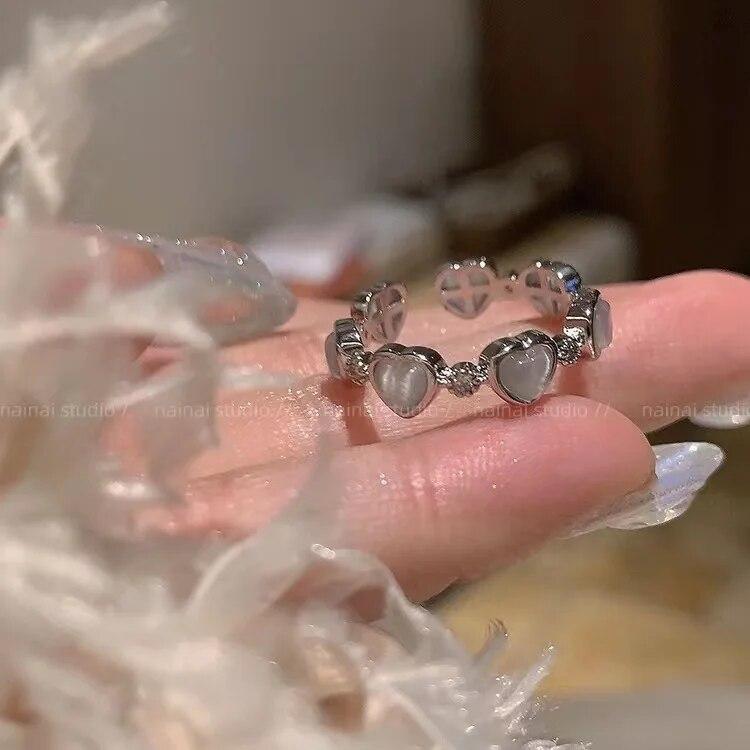 

Нові кільця Y2K з нерегулярними сердечками для жінок Kpop Творче серце Геометричне відкрите кільце Панк Вінтаж Модні ювелірні подарунки