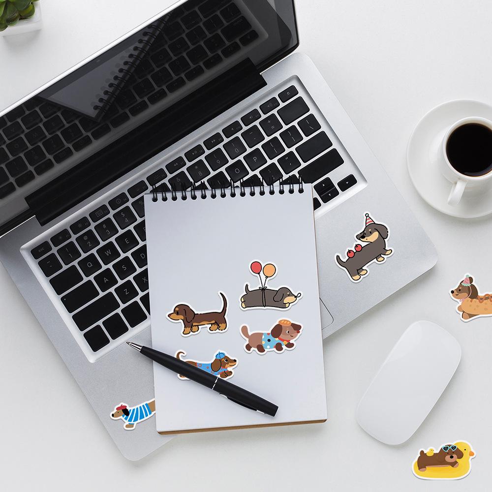 50PCS Cute Dachshund Stickers: Waterproof, Decorative Graffiti for Water Bottles & Computers