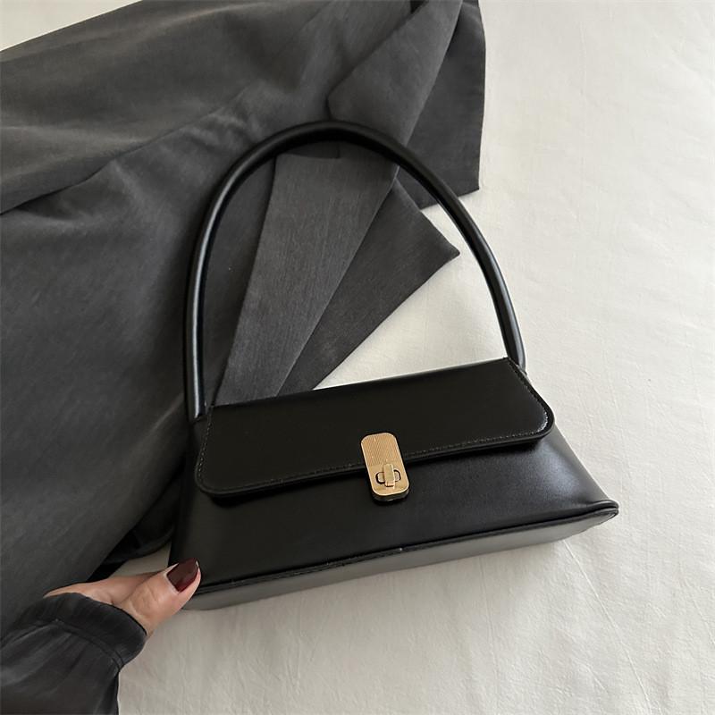 Stylish Retro Pu Shoulder Bag For Women 2024 Simple Fashionable Crossbody Purse