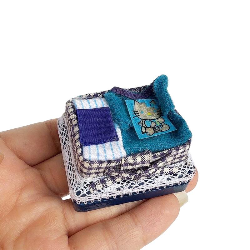 1:12 Dollhouse Miniature Toy Box Lace Wooden Box Furniture Home Model Decor Toy Doll House Accessories
