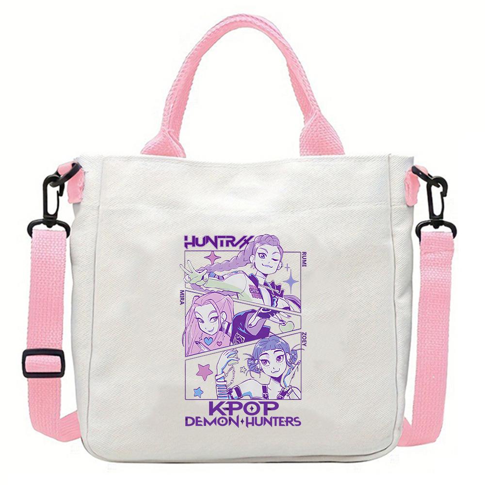 New Popular Movie Kpop Witch Hunting Girl Group Canvas Bag Student Messenger Bag Detachable Shoulder Strap Handbag KTY