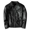 Genuine Leather Motorcycle Jacket Mens Biker Coat Real Cowhide Outerwear