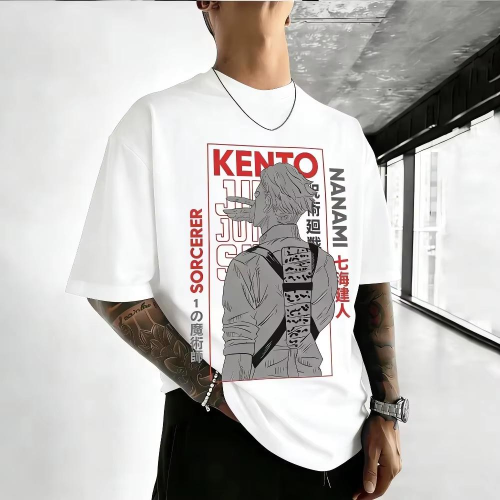 2026 New Spellbound Battle  Seiha Shinden  Mens and Womens Cotton TShirt with Anime Print Round Neck Loose Fit M