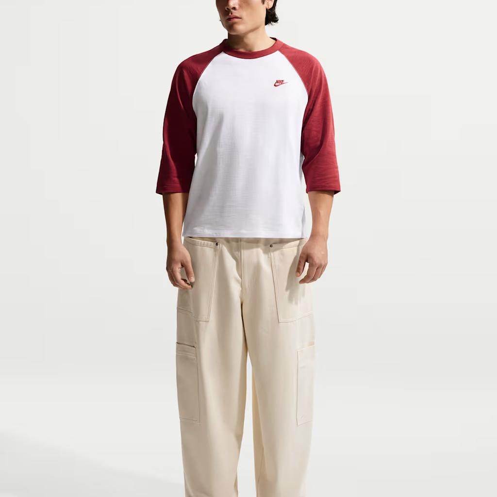 Nike Club Loose Comfortable Color Block Raglan Three-Quarter Sleeve T-Shirt Men tops IF0756-613