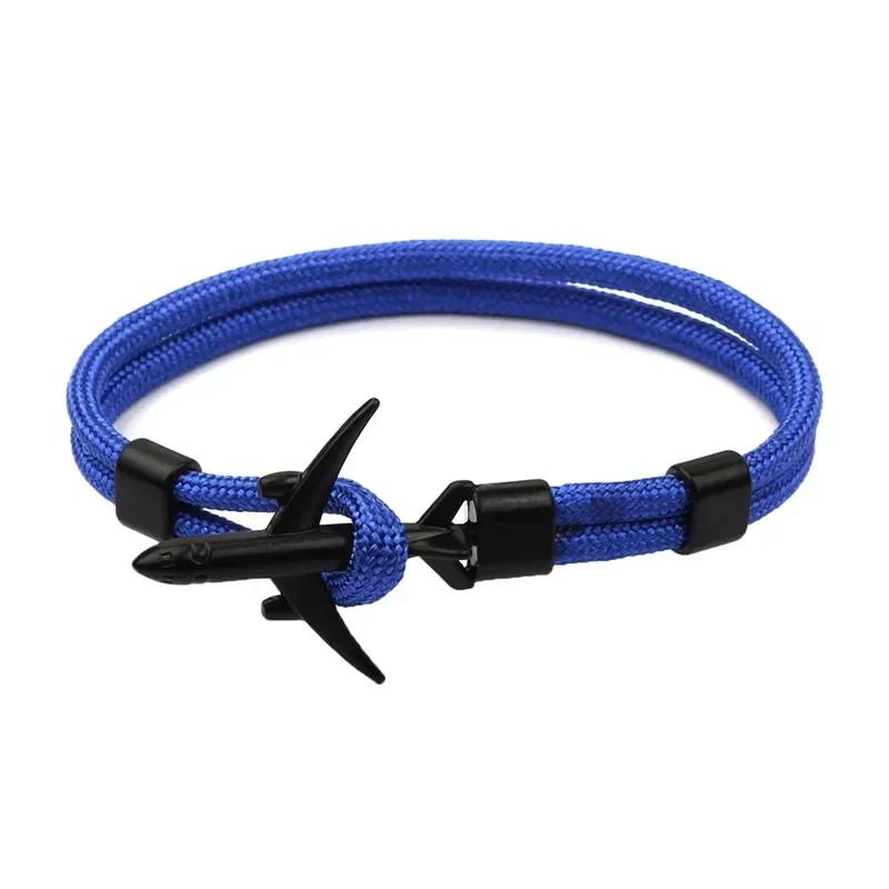 Summer Hot Boeing Airplane Anchor Bracelet Men Nylon Rope Chain Charm Bracelets For Women Survival Aviation Style Sport Bracelet