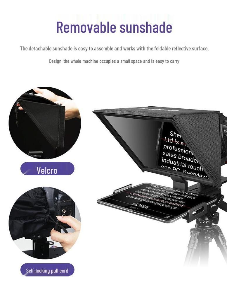 Bestview T12: Portable 11-Inch Teleprompter for Live Broadcasts, Interviews, & Recordings