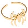 Hot Selling European and American Trendy Item Dark Style Flat Cut Hollow Spider Stainless Steel Ring