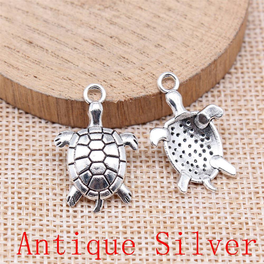 Turtle Shaped Charms Pendant For Bracelet Necklace Jewelry Making Craft Findings