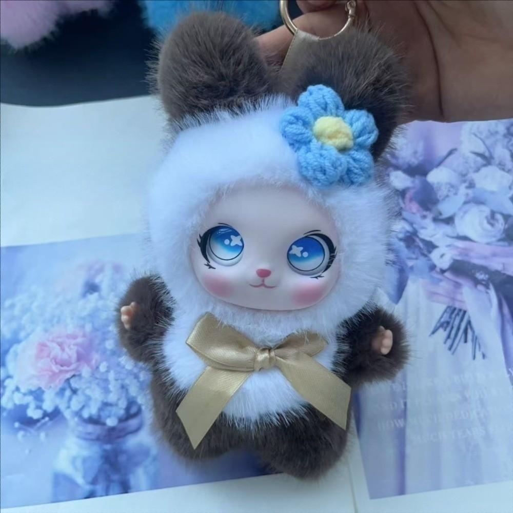 Ornaments Rabbit Doll Figures Big Ear with Flower Bunny Plush Doll Pendant Lady/Girls