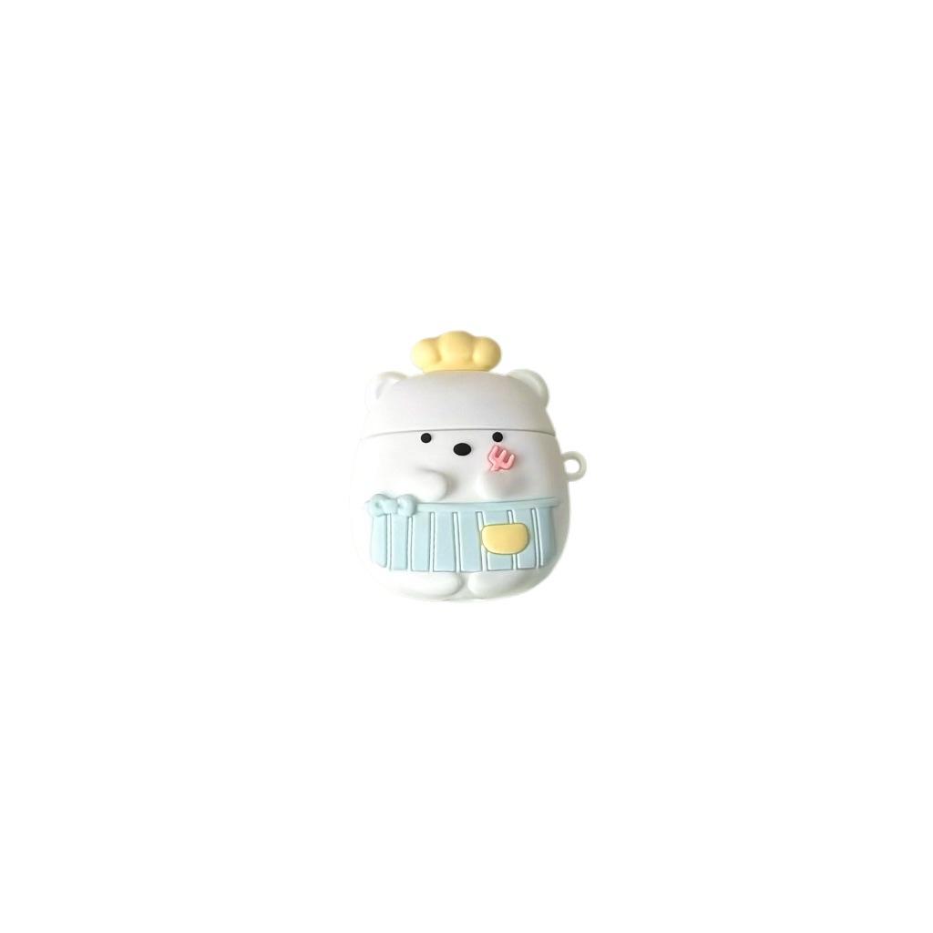 Cute chef bear applies apple AirPods1 bluetooth headset cover 1/1/1 generation pro silicone cartoon fun