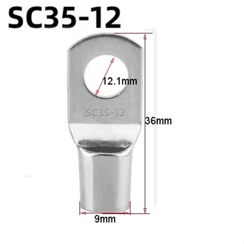 5/10 Pcs Tinned Copper Cable Lugs  Set Crimp Terminals Wire Welding Cable Connectors Suit SC16-6~SC35-12 Soldering Kit Bare Terminal