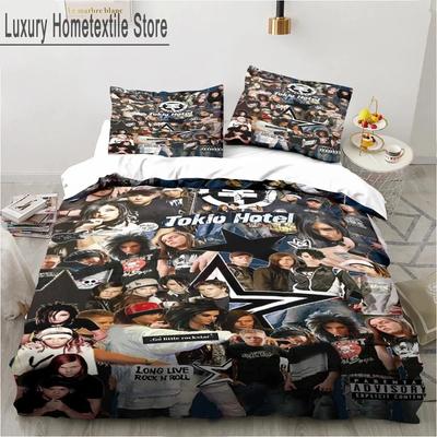 Zestaw pościeli Tokio Hotel 3D Print dla chłopców i dziewcząt Twin Queen King Size poszewka na kołdrę poszewka na poduszkę łóżko dla chłopców dorosłych tekstylia domowe extile