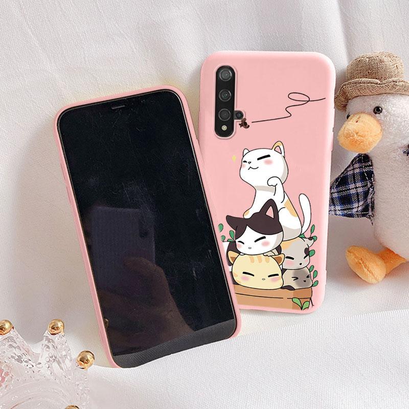 Flowers Funda For Huawei Nova 5T Capa NOVA5T 5 T Phone Case Soft Silicone Cute Cat Bear Back Cover For Nova5 T Coque Bag Fashion
