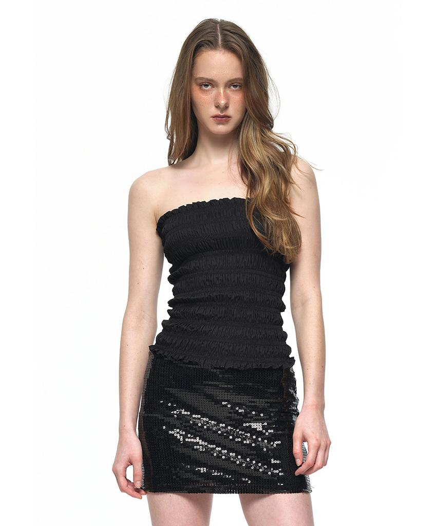 TOOMUCHTAX Smoked Tube Top Black