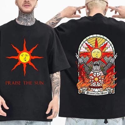 2026 Dark Souls Praise The Sun T-Shirt Herren Damen Harajuku Rundhals Sommer Freizeitshirt